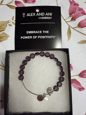 Alex and Ani - Amethyst Luxe Beaded Bangle Bracelet